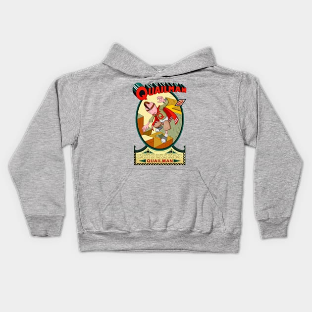 The Adventures of Quailman Kids Hoodie by masciajames